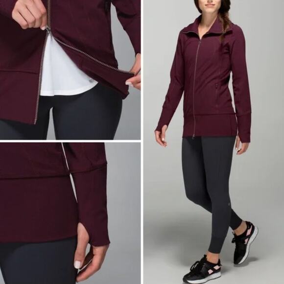 Lululemon Women's Stride Zip Up Jacket Size 8 Cranberry/Maroon - Picture 3 of 10